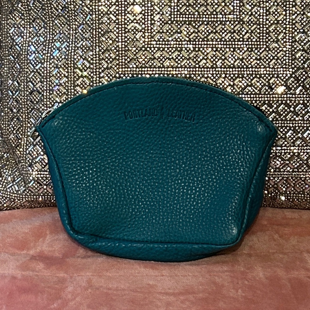 Portland Leather Seashell Sea Shell Turquoise Coin Purse